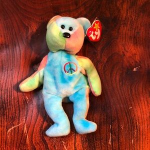 Peace the Bear Ty Beanie Baby Rare Mint Condition